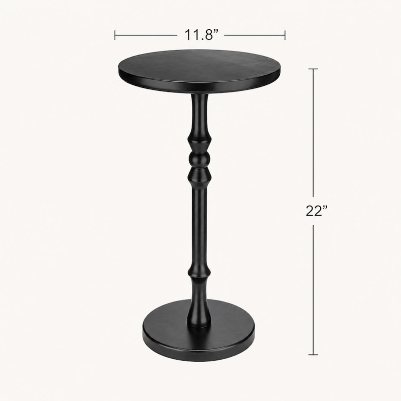 small round side table dimensions 11.8 inch top and 22 inch height
