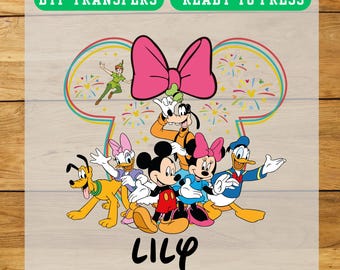 Custom Disney Name Transfers: Mickey Mouse Design (Personalized, Ready to Press)