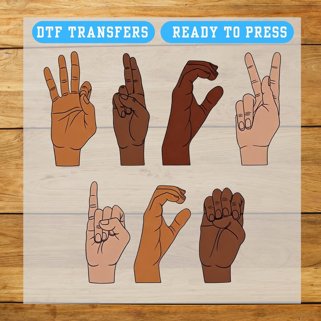Pressing Asl ASL Hand Sign Language Iron on Transfer Anti Trump ICE Protest DTF ...