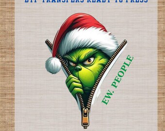 Christmas Grinch DTF Transfers Ready to Press: Ew People Funny Holiday Iron On