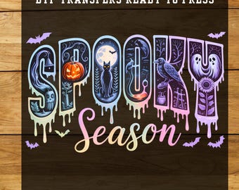 Spooky Season Halloween DTF Transfer: Ready to Press Design