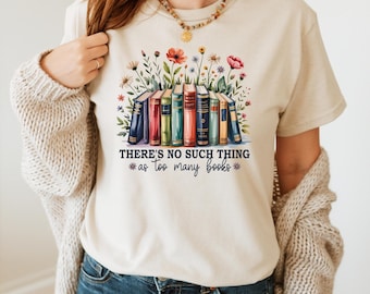 Floral Vintage Book Lover Shirt: Teacher Librarian Reader Gift