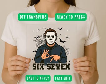 Transferencia DTF de Halloween Horror: Six Seven listo para imprimir