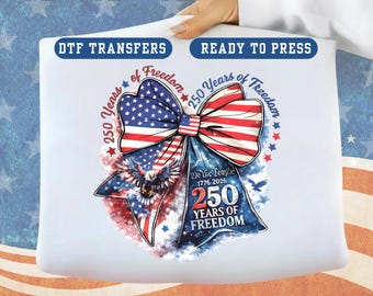250th Anniversary Bow Transfer: Patriotic 4th of July (DTF Ready to Press)