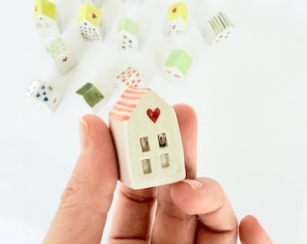 Handmade Ceramic Miniature House – Whimsical Cottagecore Fairy Village Decor