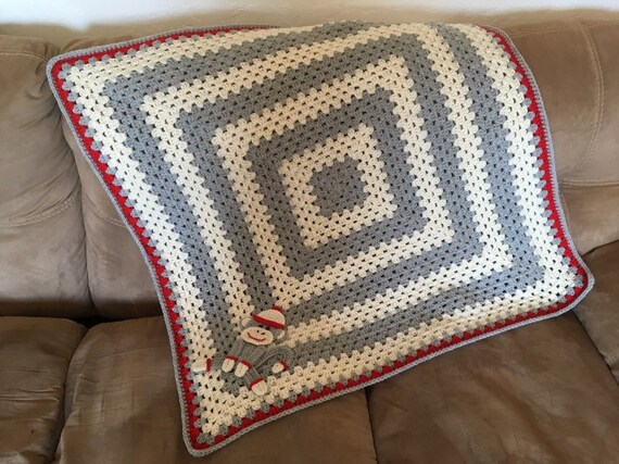 sock monkey blanket