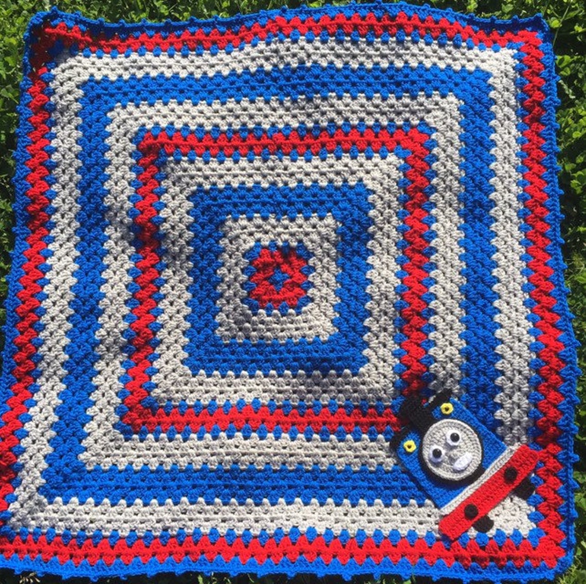 Blanket Thomas The Train Baby Blanket Crocheted Thomas The Etsy