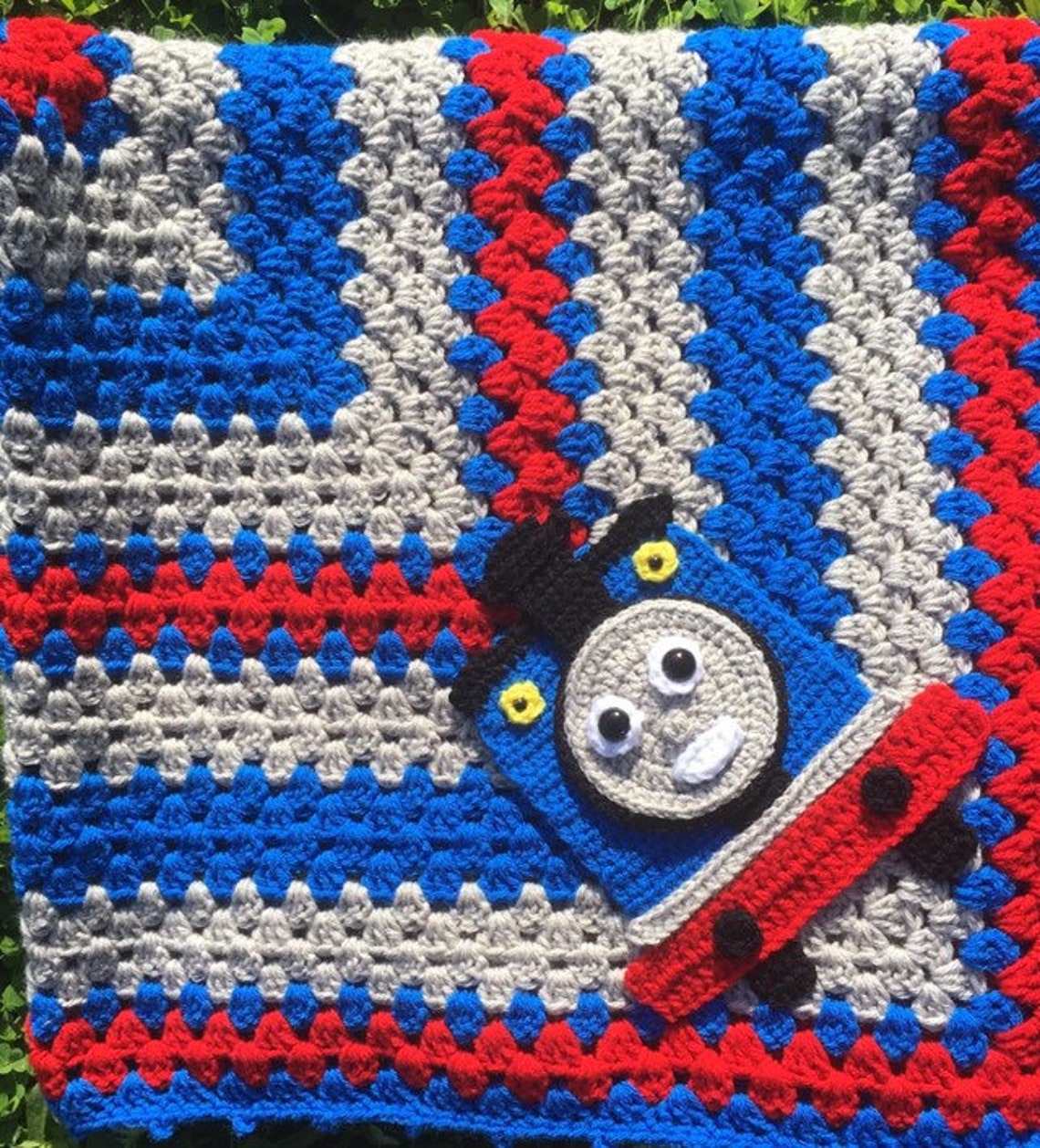 Blanket Thomas The Train Baby Blanket Crocheted Thomas The Etsy