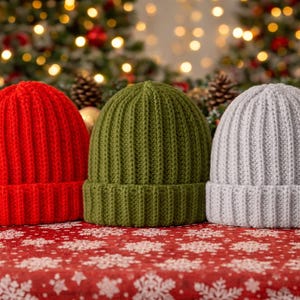 Beanie Hat Crochet Pattern Instant Digital, Sizes Adult, Toddler, Infant, Valentine gift (Digital PDF in English)