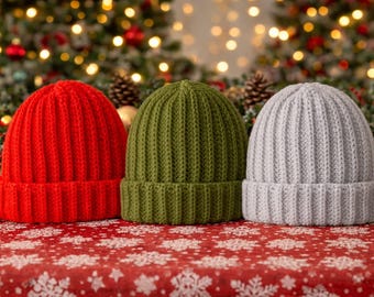 Beanie Hat Crochet Pattern, Sizes Adult, Toddler, Infant, Valentine gift (Digital PDF in English)