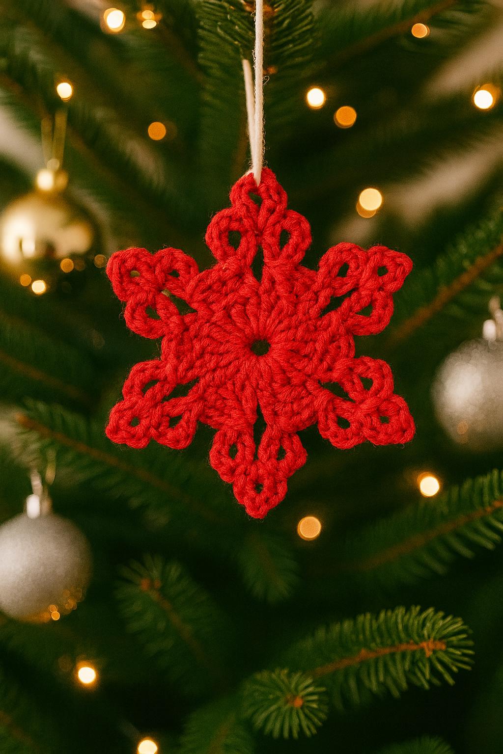 Snowflake Crochet Pattern Video Tutorial Christmas Tree Ornament ...