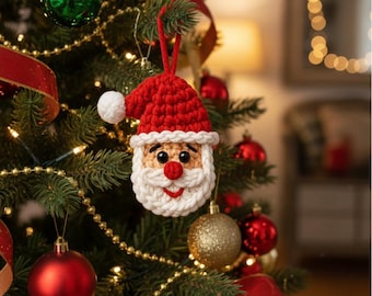 Christmas Santa Claus Amigurumi Crochet Ornament Pattern Valentine gift Holiday Decor (Digital PDF English)