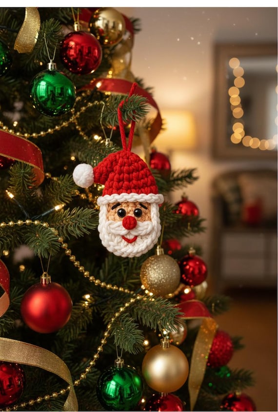 Christmas Santa Claus Amigurumi Crochet Ornament Pattern Valentine gift Holiday Decor (Digital PDF English)