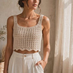 Häkelanleitung für ein ärmelloses Sommertop | Anfänger-Tutorial für ein ärmelloses Crop-Top (PDF-Download)