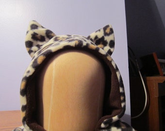 Fleece Leopard Print Winter Hat