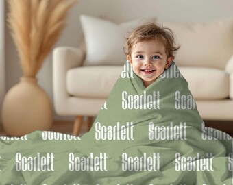 Personalized Baby Boy Name Blanket – Minky or Sherpa Nursery Throw, Custom Name, Font, Color