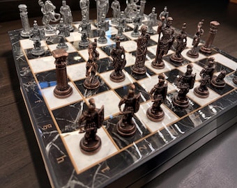 Juego de ajedrez de lujo hecho a mano con tablero de MDF