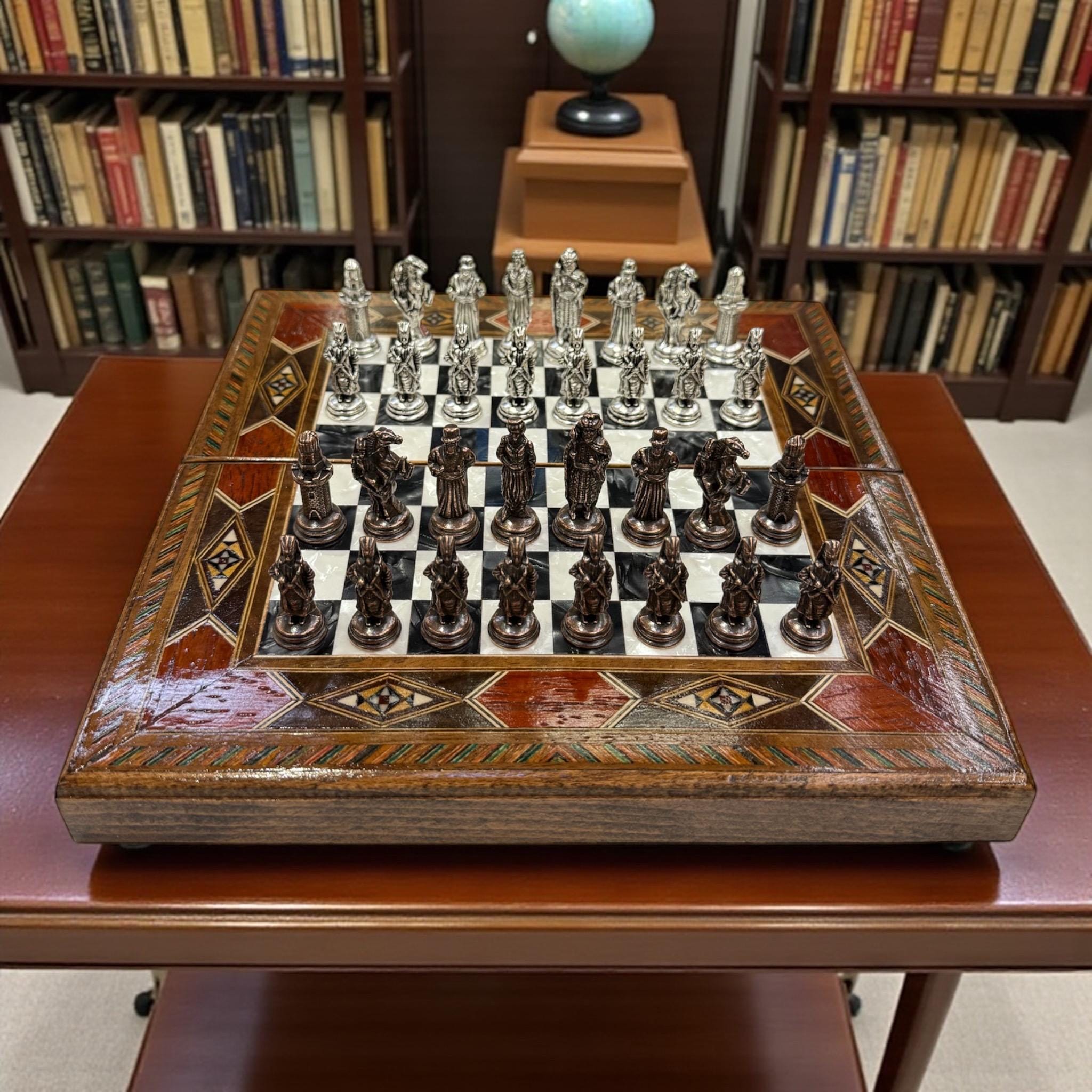 Luxury Wooden Chess and Beckgammon Set Handmade - Etsy Australia
