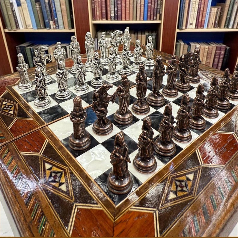 Luxury Wooden Chess and Beckgammon Set Handmade - Etsy Australia