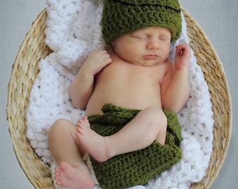 Crochet Pattern Frog Hat and Diaper Cover PDF