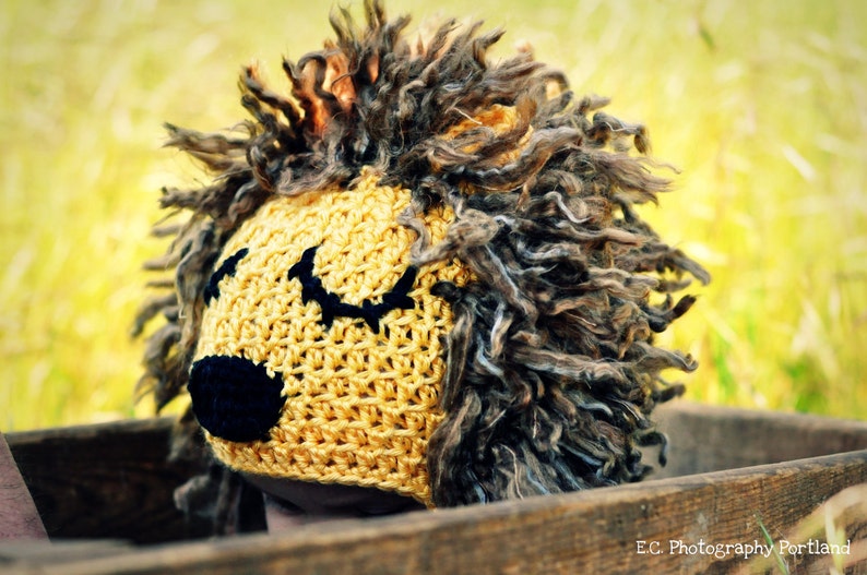 Crochet PATTERN Lion Hat King of the Jungle PDF sizes newborn child image 4