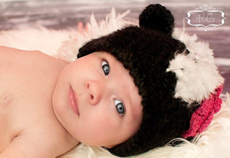 Crochet PATTERN skunk hat and diaper cover, baby le pew, little stinker, image 2