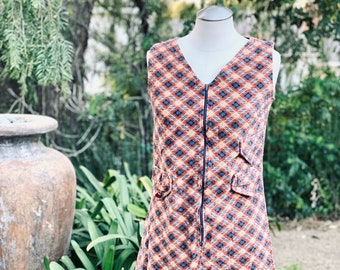 Vintage Retro 60-talsrutig klänning