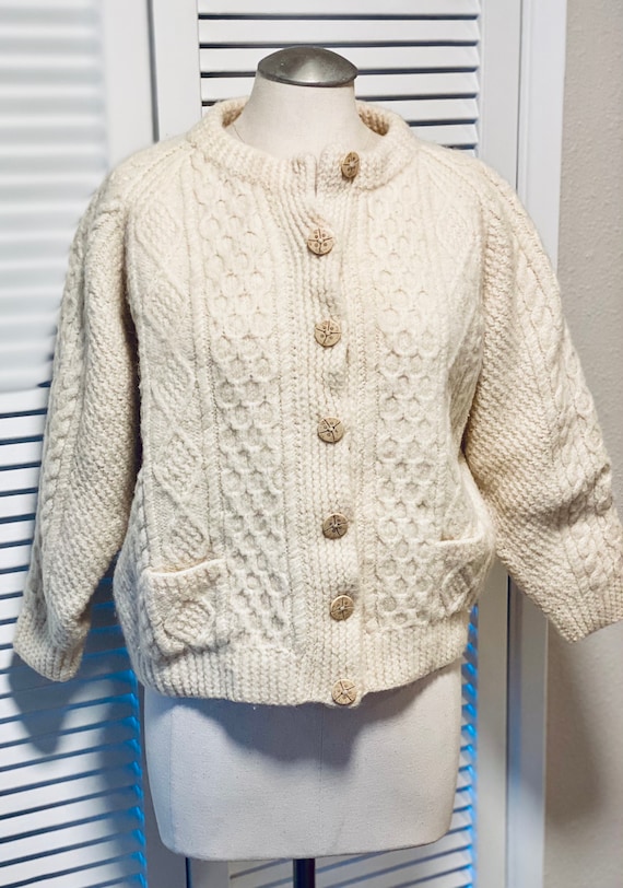 Hand Knit Vintage Fisherman’s Sweater Cardigan