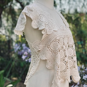 Handmade Vintage Doily Crochet Top - Boho Chic, Sustainable, and Versatile