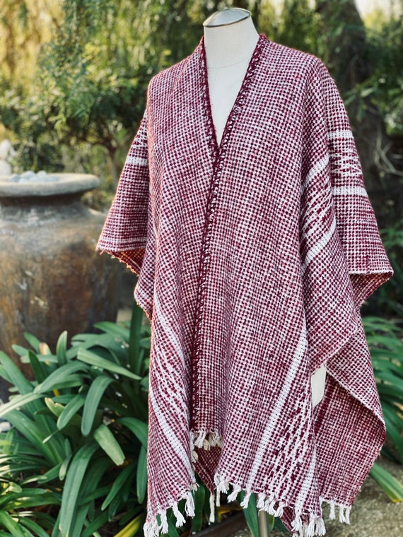 Cozy Southwest Design Blanket Poncho with Fringe … - image 1