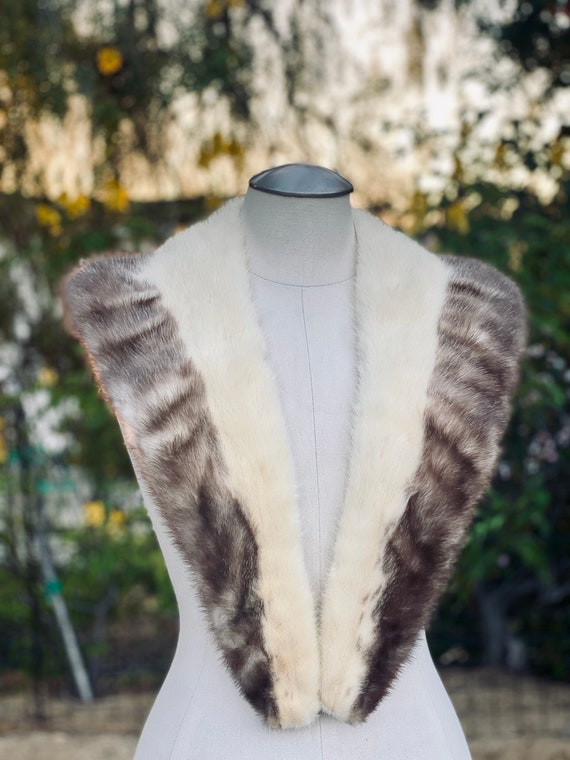 Vintage Two-Toned Minky Fur Collar - Luxurious an… - image 2