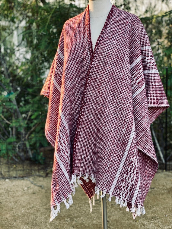 Cozy Southwest Design Blanket Poncho with Fringe … - image 3