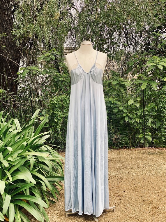 1970's Baby Blue Lingerie Nightie Dress & Robe Set Dr… Gem