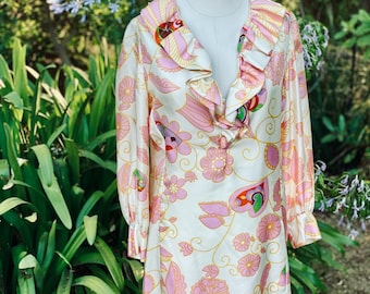 Rare Vintage Psychedelic Floral Dress