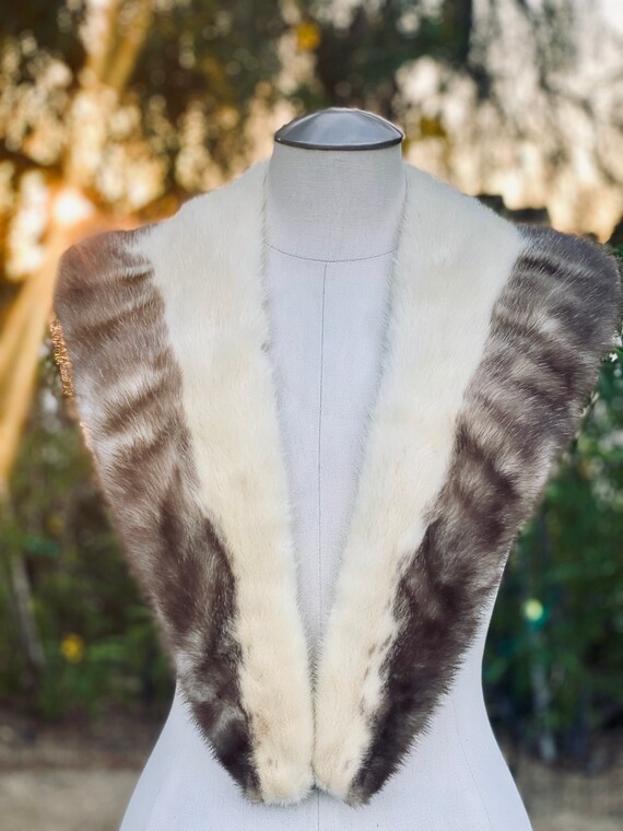 Vintage Two-Toned Minky Fur Collar - Luxurious an… - image 3