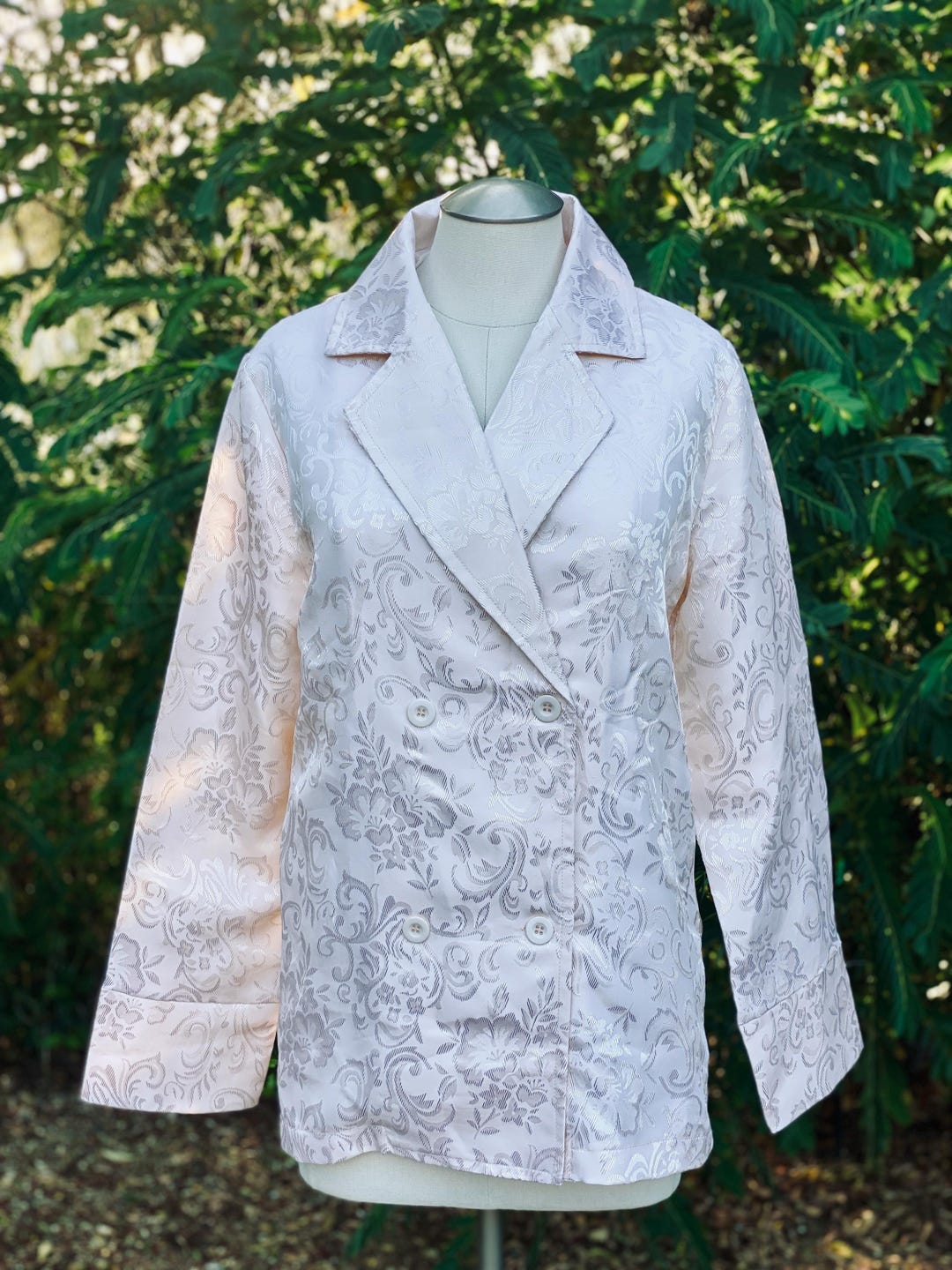 Vintage Baroque Style Silky Pajama Top Suit Coat - Etsy