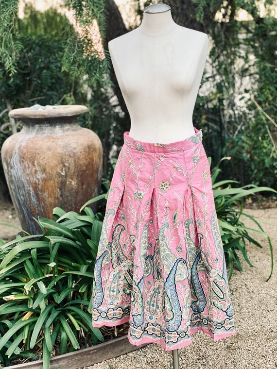 Pink Paisley Vintage Skirt