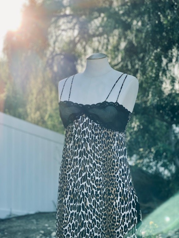 Captivating Vintage Leopard Print Long Slip Dress… - image 6