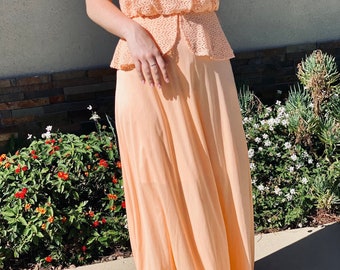 Elegante Tangerine Dream Vintage Slip Dress Peplum Dress - Sofisticação de verão (médio)