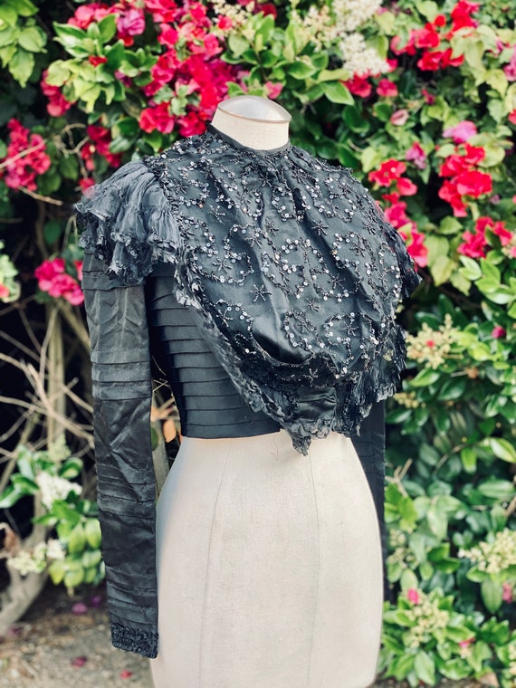 Antique Black Mourning Blouse from the Early 1900s