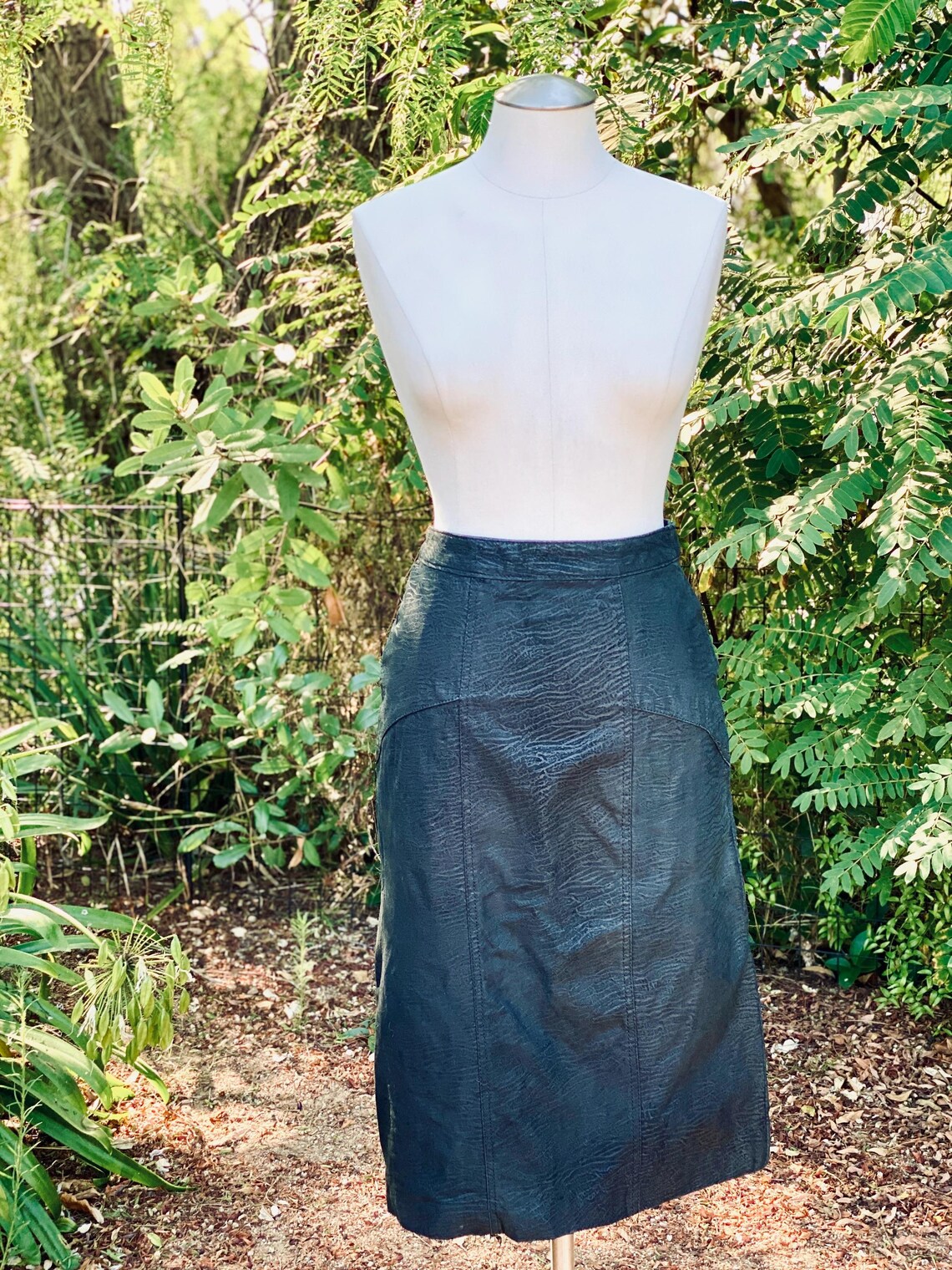 1990’s Pelle Cuir Vintage Black Leather Animal Print Skirt - Etsy