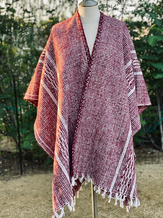 Cozy Southwest Design Blanket Poncho with Fringe … - image 2