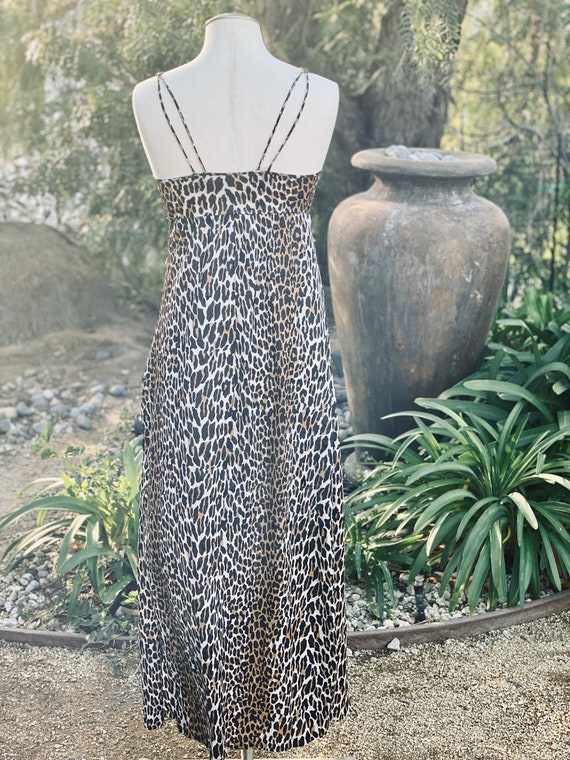 Captivating Vintage Leopard Print Long Slip Dress… - image 9