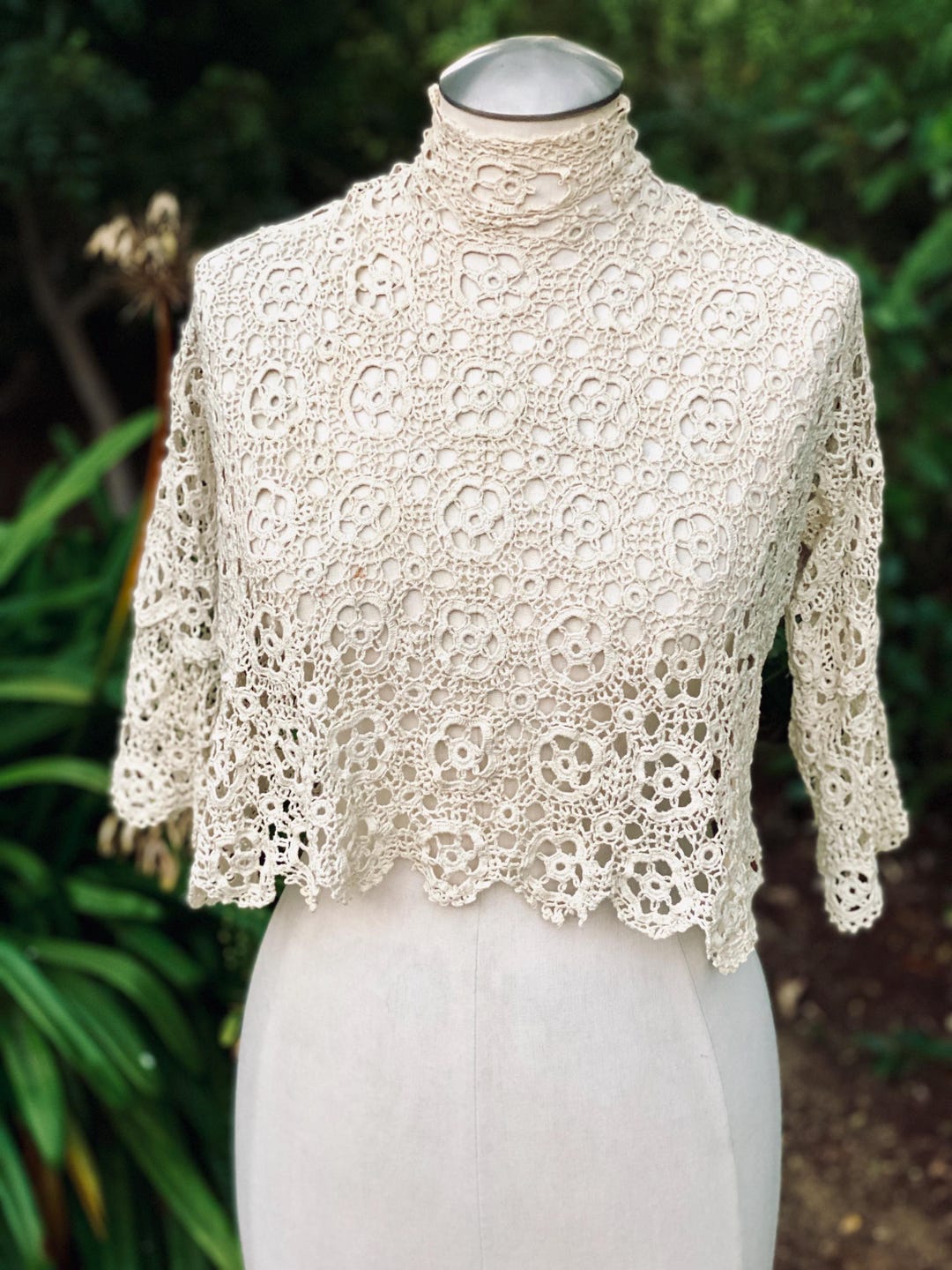 Vintage Crochet Bridal Wrap Dress Topper - Etsy