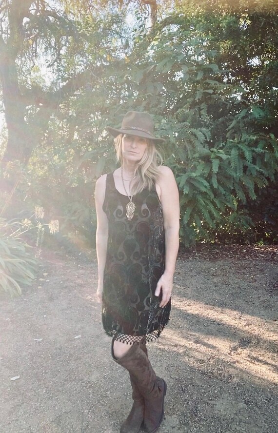 80's/90's Black Velvet Halter with Gold Sheer Overlay Formal Dress