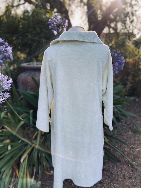 Lime Green Chenille Zip up Bath Robe Swim Cover up by Stan Herman