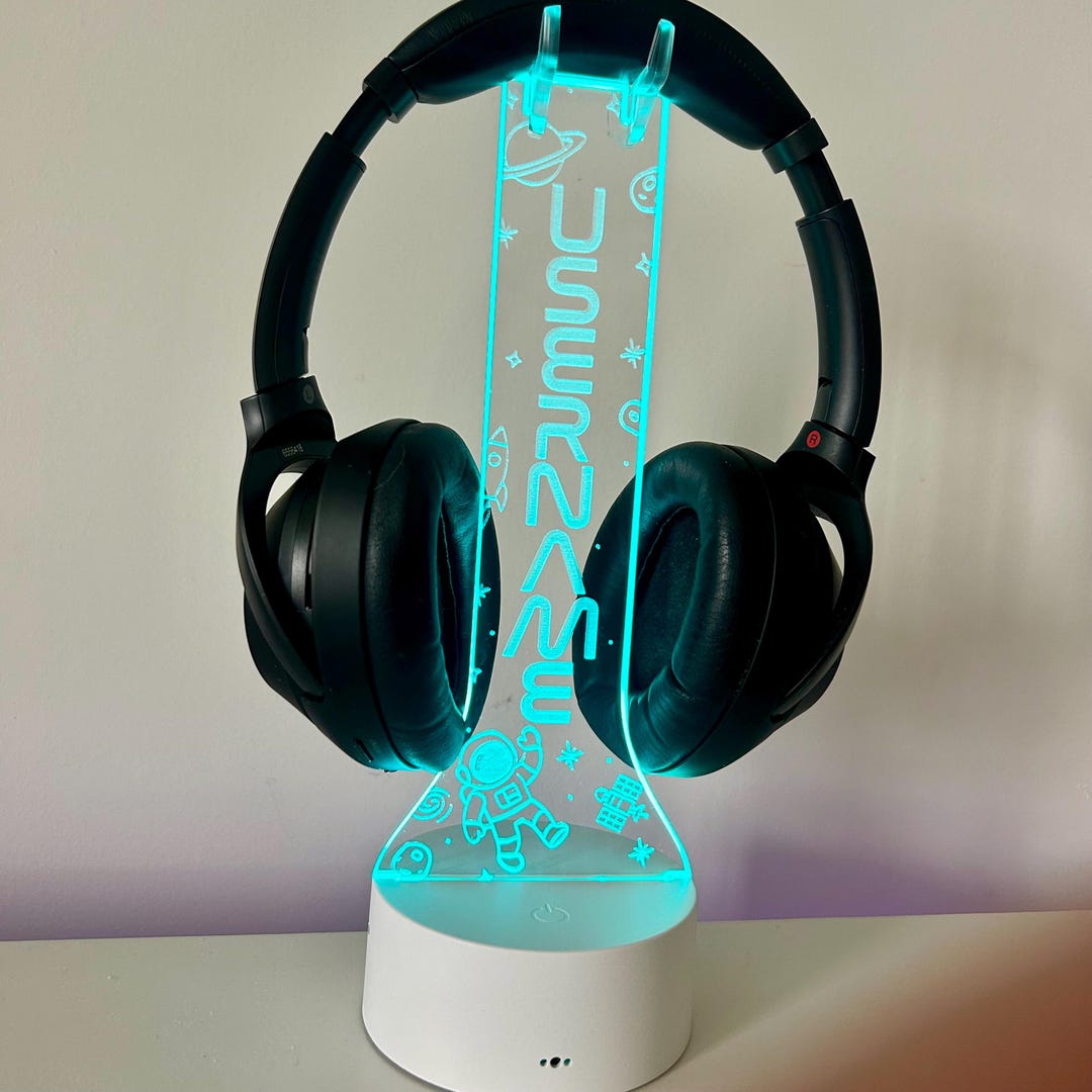 Headphone Stand for Gaming Headset Holder Desk Decor Night Light Gamer ...