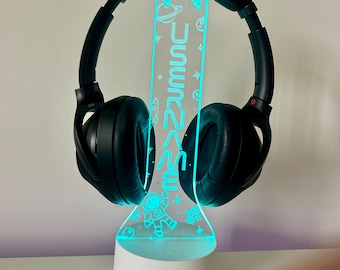 Headphone Stand for Gaming Headset Holder Desk Decor Night Light Gamer Gift
