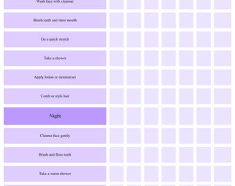 Personal Hygiene Tracker: Morning & Night Routine (Canva Template)
