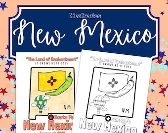 New Mexico State Facts Coloring Page